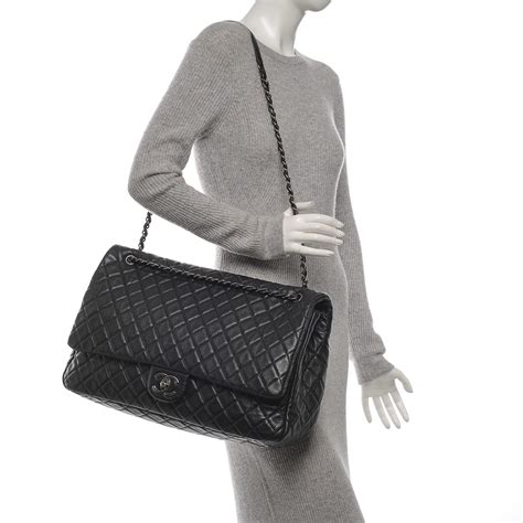 chanel black calfskin bag|chanel black quilted flap bag.